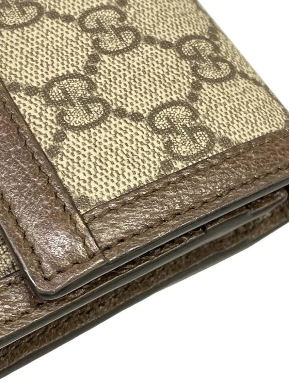 GUCCI Ophidia 523153 Beige Ebony Dark Brown PVC Leather Long Wallet - Picture 13 of 13